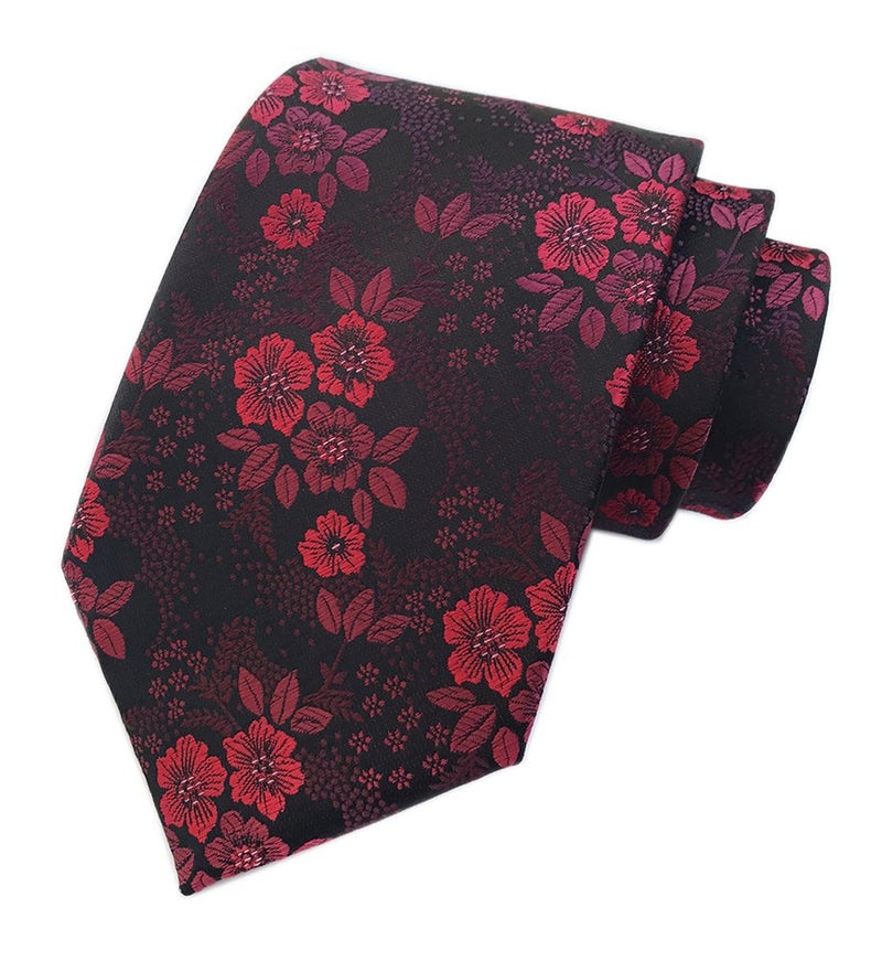Secdtie Men's Handmade Tie Fashion Red Black NecktieS For Groomsman Events Gifts - Image 3